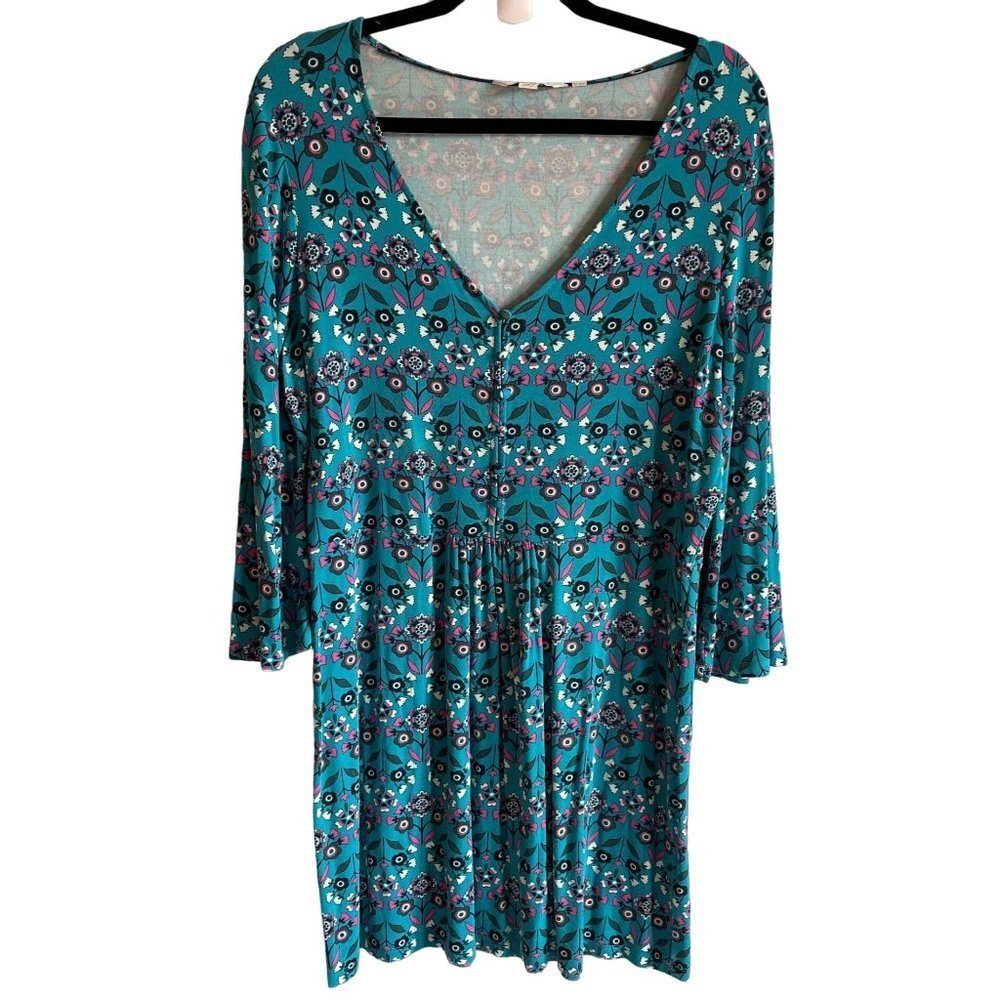 Boden Teal Floral Maxi Dress